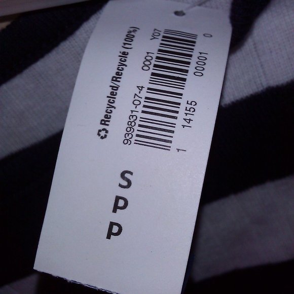 Old Navy white & Blue stripe 3/4 sleeve shirt S - Picture 2 of 7